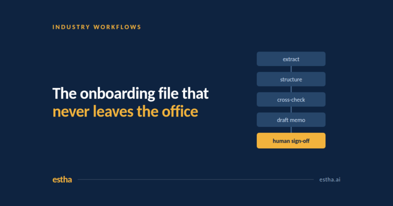 A KYC document workflow ending in human sign-off
